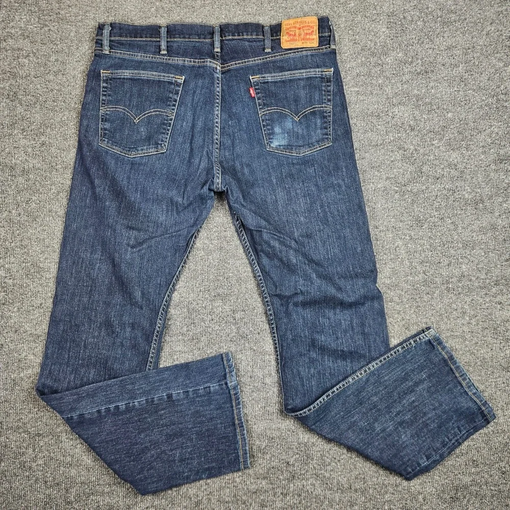 Levi's 513 Jeans Men's 38x34(32) Slim Straight Dark Wash Stretch Denim Casual